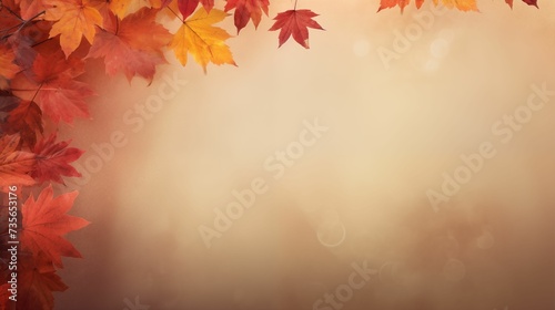 Autumn Leaves with Empty Copy Space Background. Generative AI