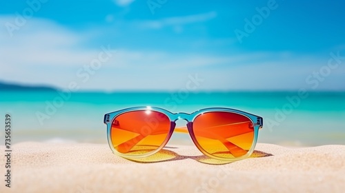 Glasses protect your eyes from UV rays while on holiday at the beach.