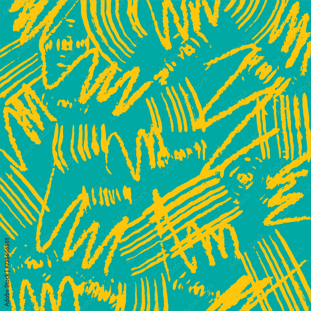 Seamless pattern with hand drawn brushstrokes. Vector illustration.