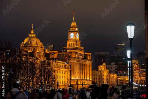 Photography Night view of shanghai the bund