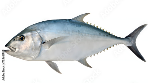 Giant Trevally, realistic, white background, png, transparent, illustration, gamefish, saltwater fish, generative ai