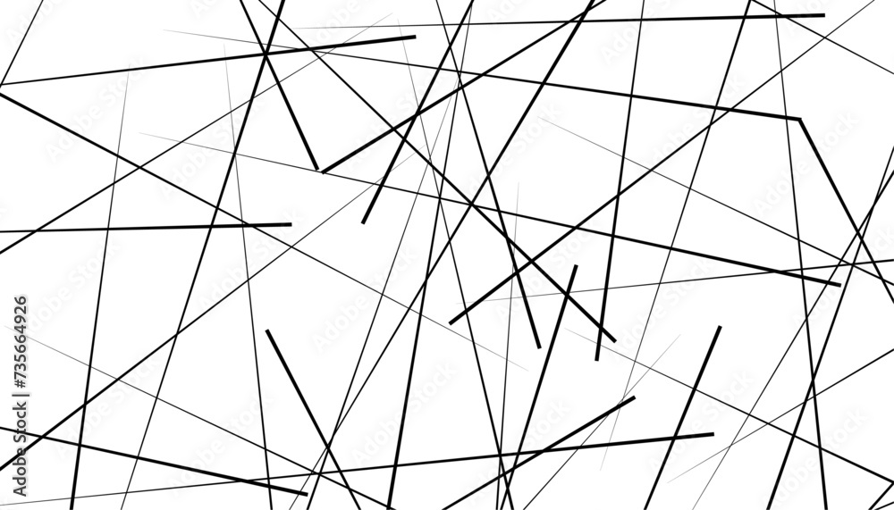 Obraz premium Trendy random diagonal lines image. Random chaotic lines. Abstract geometric pattern. image idea
