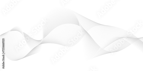 Wave with shadow. Abstract blue lines on a white background. Line art. Colorful shiny wave with lines created using blend tool. Curved wavy line, smooth stripe. Design element.