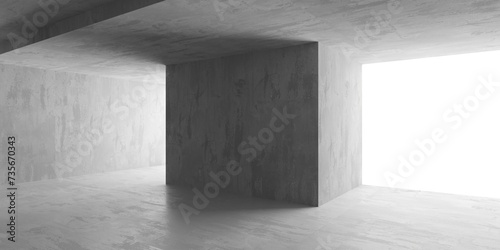 Contemporary concrete interior. Stone old texture walls empty room