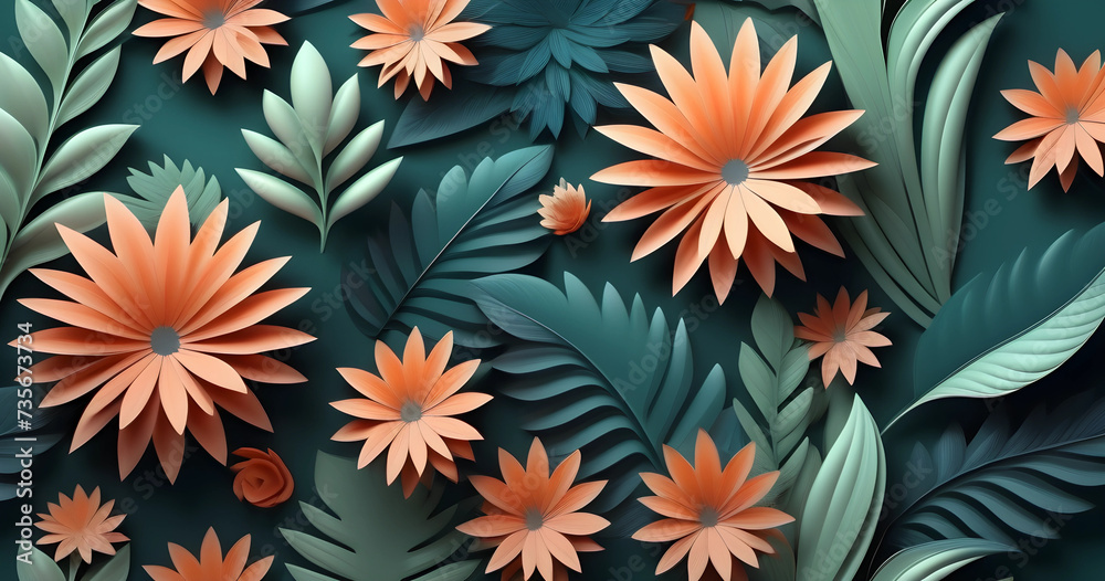 Simple 3D Botanical Background Simple 3D Botanical Background