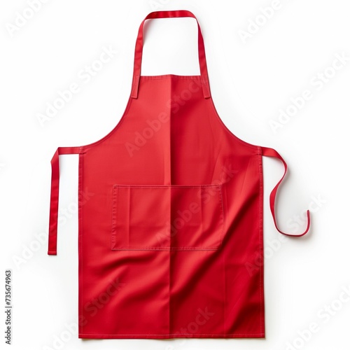 red apron isolated on white