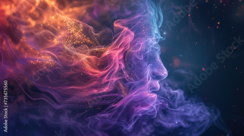 Detailed photograph captures the intricate contours of a mesmerizing smoke figure. Ai Generated.