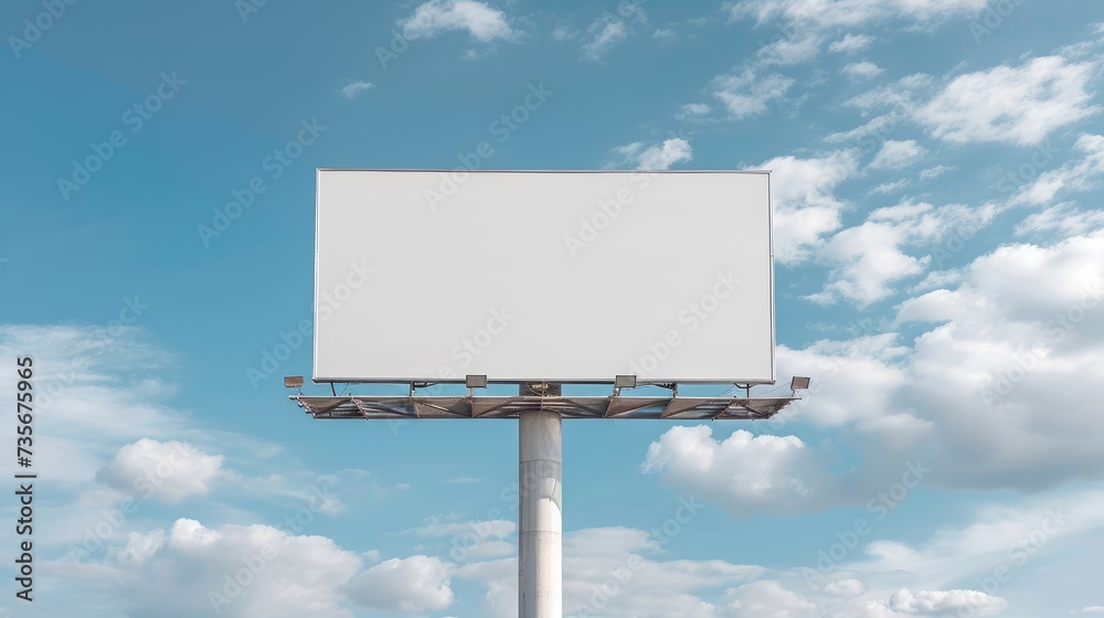 Spacious blank white billboard or poster offers a versatile canvas for various promotions, Ai Generated. Spacious blank white billboard or poster offers a versatile canvas for various promotions, Ai Generated.