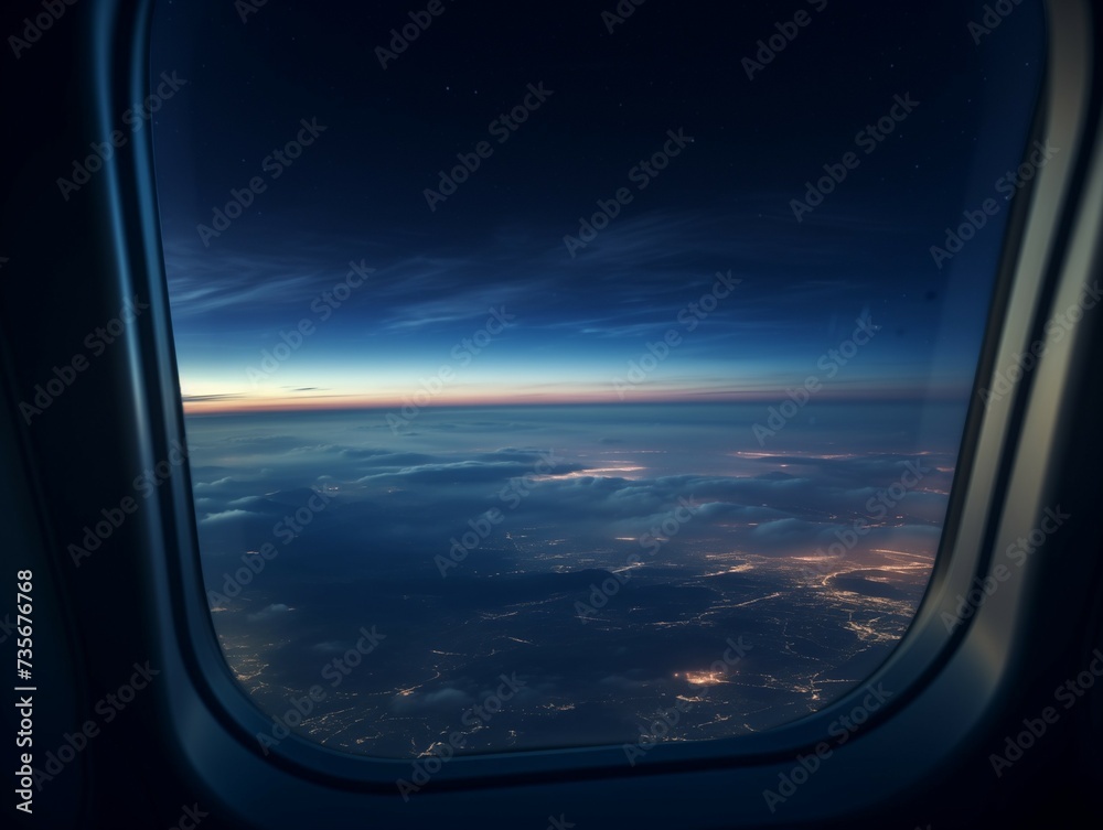view from airplane window in tonight. view from airplane window in tonight.