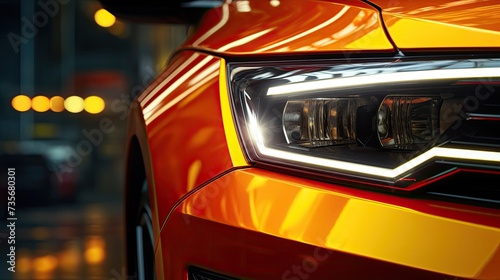 Adaptive headlights for better visibility, solid color background photo