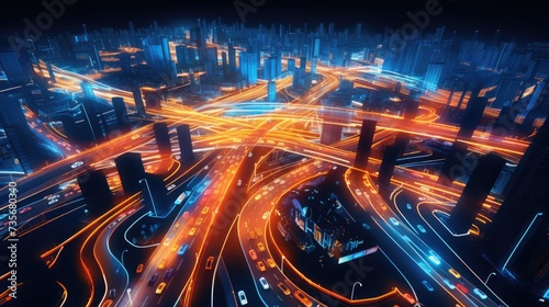 Intelligent traffic flow prediction, solid color background