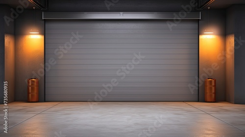 Smart garage door openers for remote access, solid color background photo