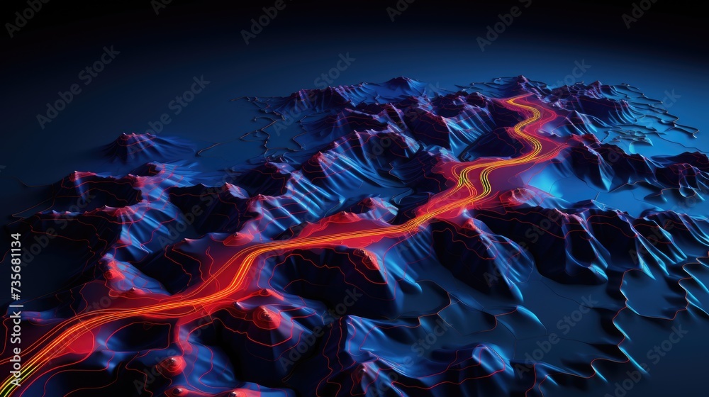 Fototapeta premium Adaptive eco routing navigation systems, solid color background