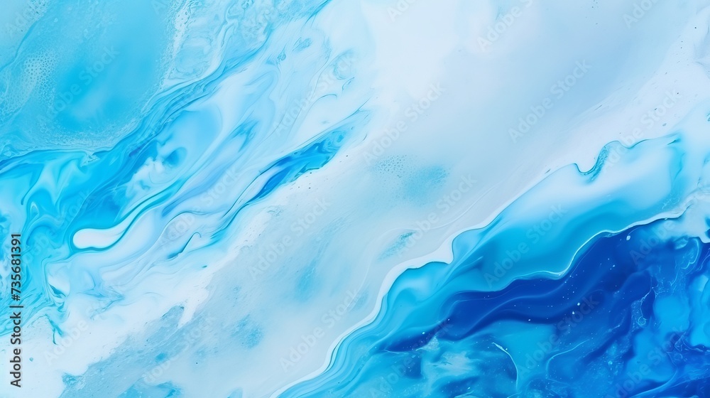 Obraz premium Abstract background of vivid blue and white color mixing with different tints creating uneven surface