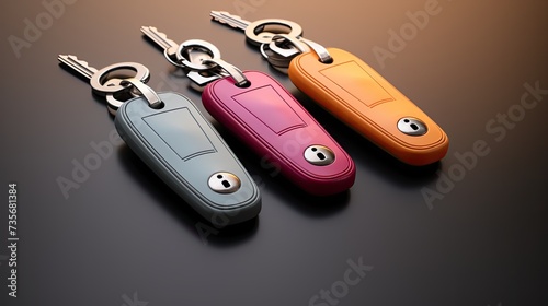Smart key fobs for convenience, solid color background