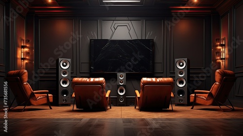 Wireless home theater systems for immersive entertainment, solid color background