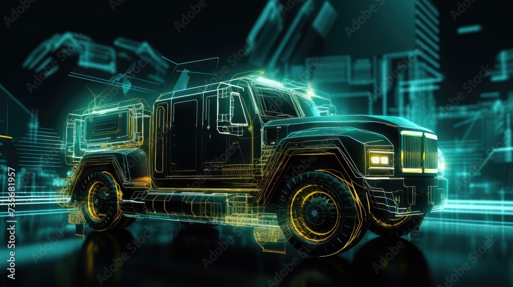 Vehicle to vehicle communication technology, solid color background