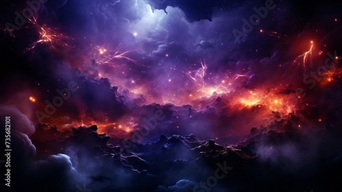 燃える夜空の背景素材,Generative AI AI画像