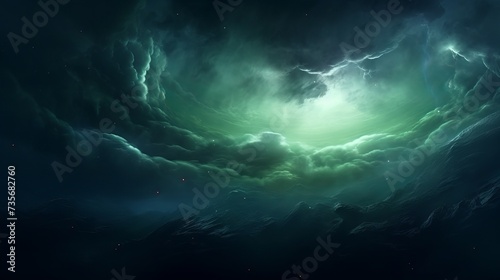 An atmospheric fantasy concept. Of glowing alien clouds in a space. © Elchin Abilov
