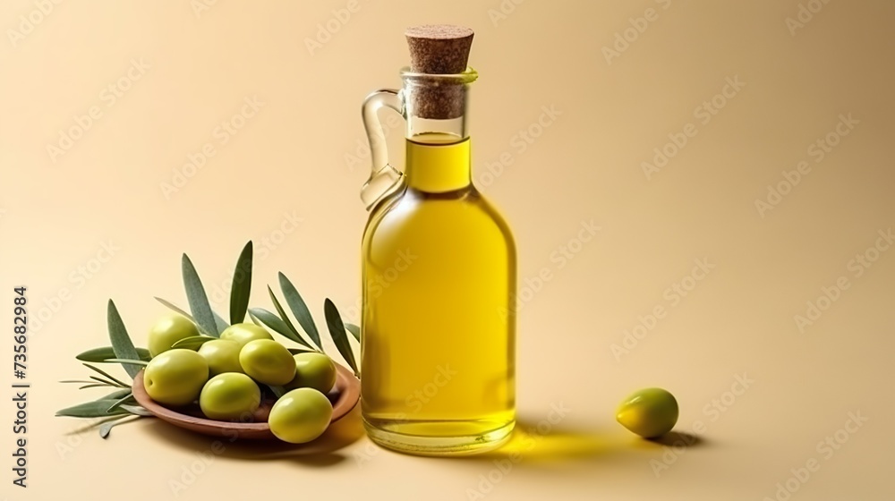background of olives with olive oil in a glass bottle background of olives with olive oil in a glass bottle