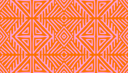 Papier peint photo Style bohème Batik géométrique tribal scandinave folk  © Udomdech