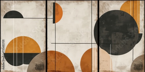 Layered brown toned geometric forms.