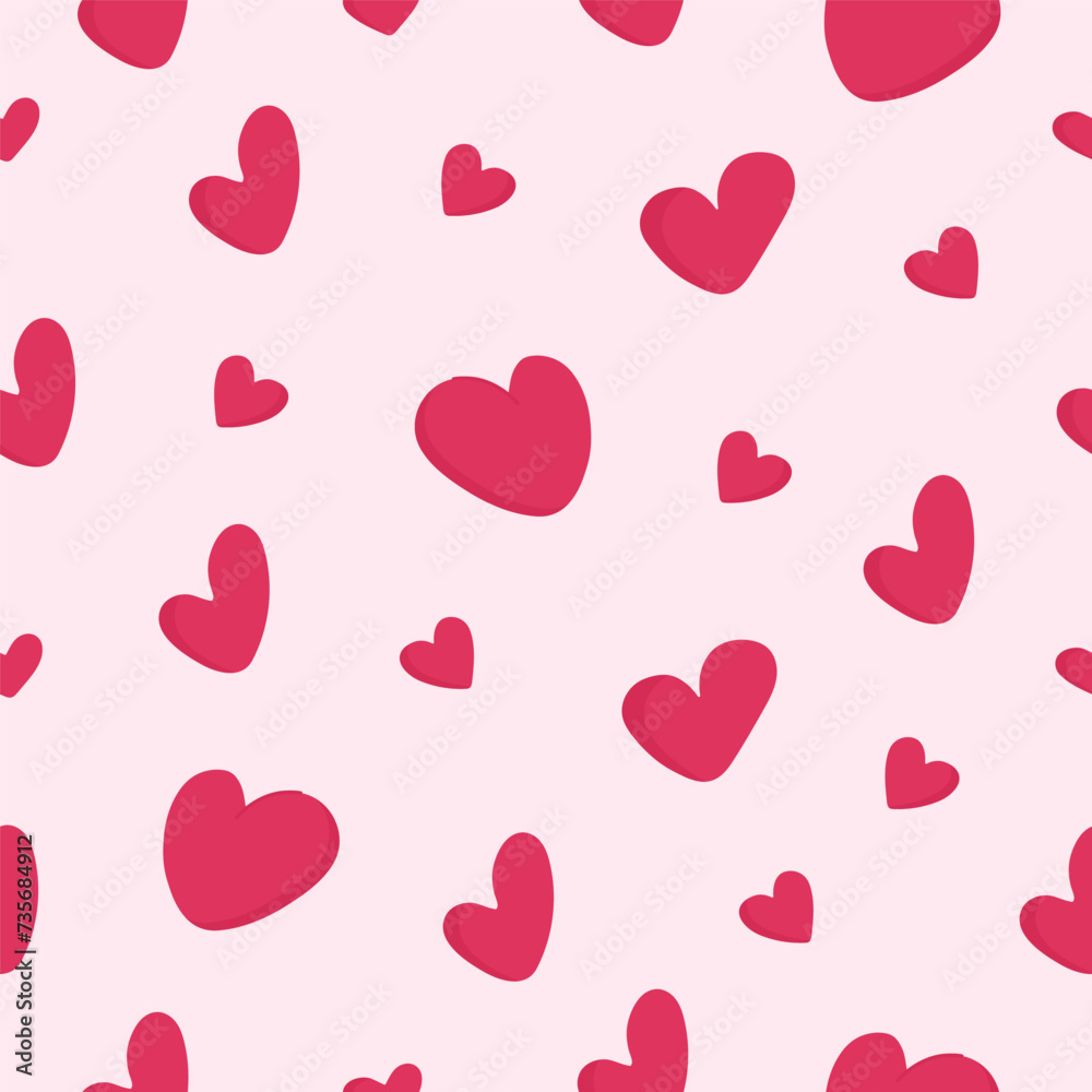 Cute love heart seamless pattern illustration