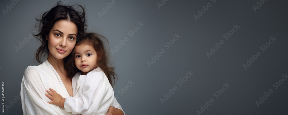 A mother holding her young child close, Fictional Character Created By Generated AI. A mother holding her young child close, Fictional Character Created By Generated AI.