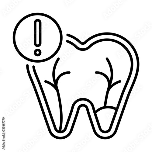 Dental Caries. Dental icon set - Line Icon