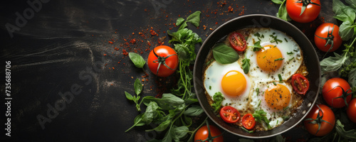 Fresh Tomato & Egg Dish with Basil & Spinach