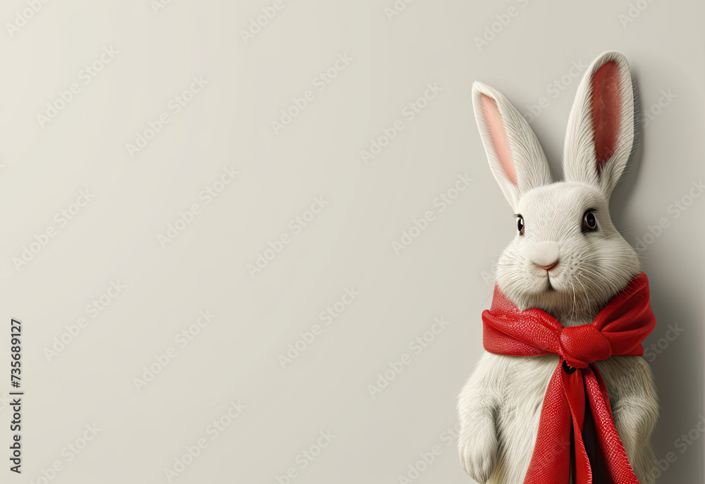 Obraz premium template minimal easter decoration deco rabbit empty space memo note