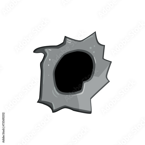 shot bullet hole cartoon vector illustration