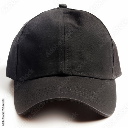 black cap mockup isolated on white