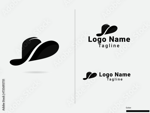 Gentleman hat logo design. Western hat logo. Cowboy icon. Business hat. Hat logo. Black color. Gentleman logo. Fashion. Creative. 