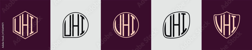 Creative simple Initial Monogram UHI Logo Designs. Creative simple Initial Monogram UHI Logo Designs.