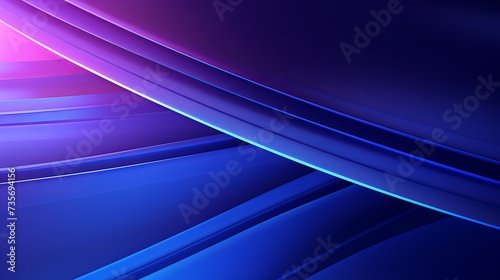 Violet and blue illuminated corrugated shapes. Geometric abstract background