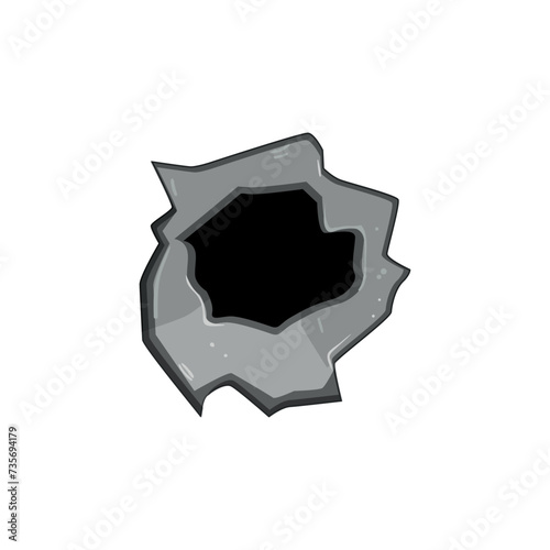 glass bullet hole cartoon vector illustration