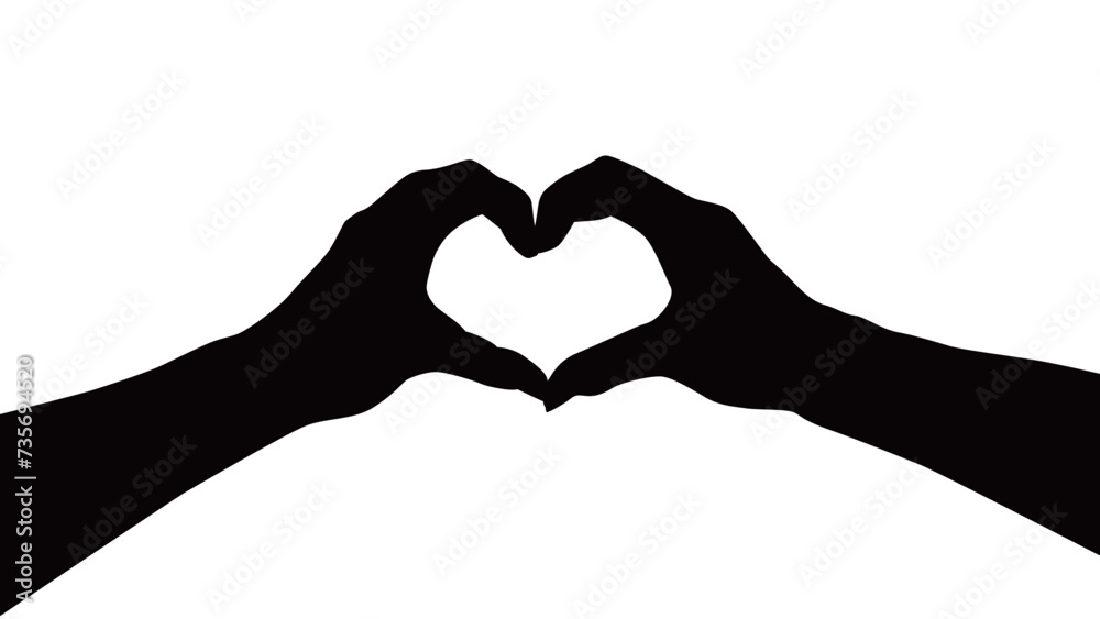 Fototapeta premium ハートを作る手シルエット