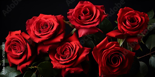Funeral Red Roses on a Dark Background Generative By Ai 