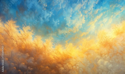 Goldenrod peach sky blue abstract texture background