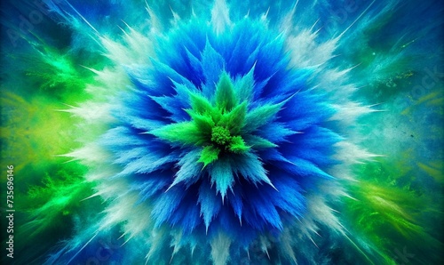 Kelly green cornflower blue powder blue abstract texture background photo