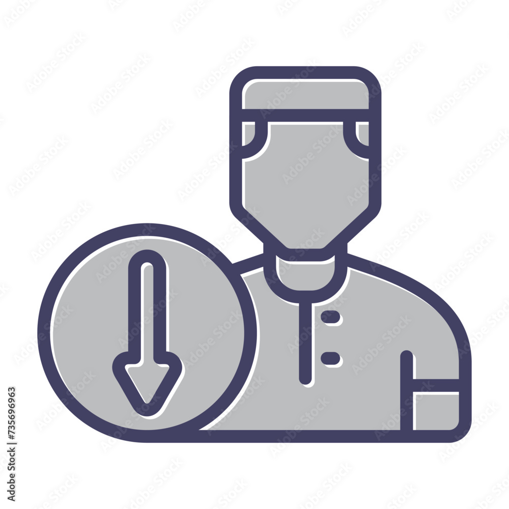 User Down Vector Icon User Down Vector Icon