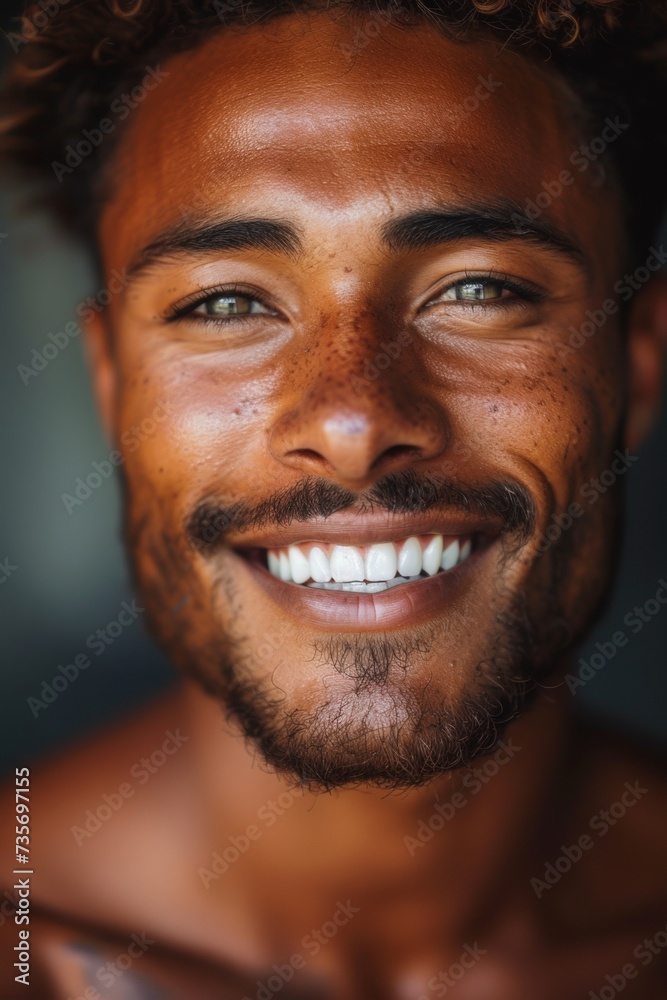 portrait of a handsome man smiling portrait of a handsome man smiling