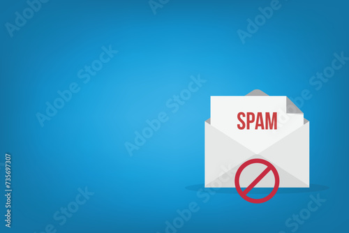 Spamming mailbox icon. Email hacking and spam warning symbol. EPS10 Vector Illustration.	