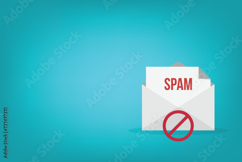 Spamming mailbox icon. Email hacking and spam warning symbol. EPS10 Vector Illustration.	