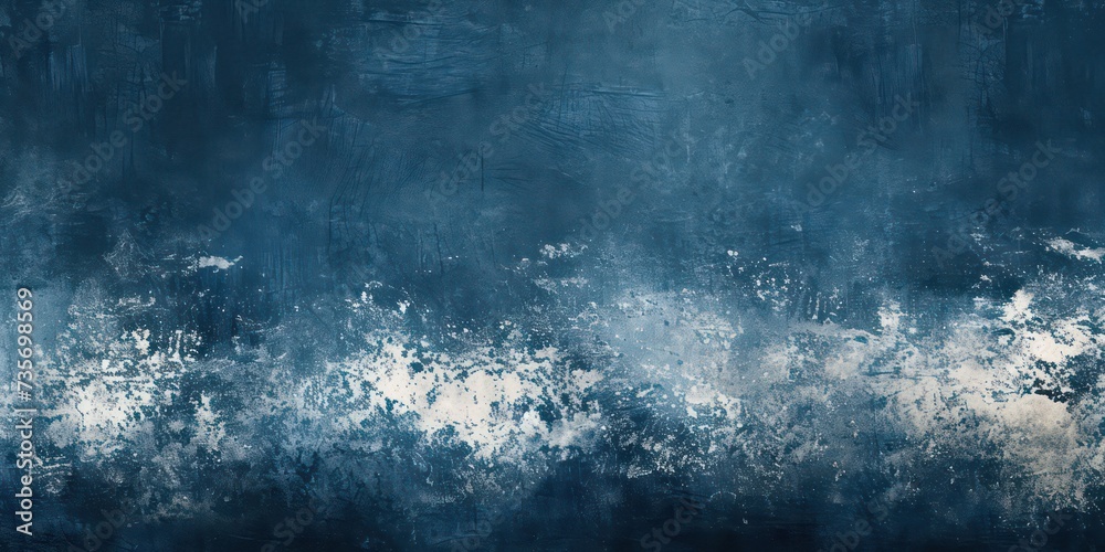Obraz premium Dust and scratches evoking a vintage feel, set against dark navy blue abstract background.