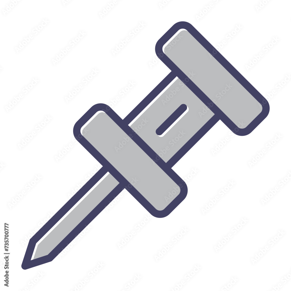 Pushpin Vector Icon Pushpin Vector Icon