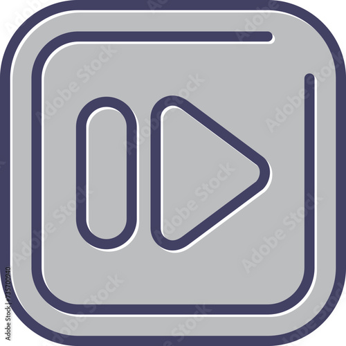 Fast Forward Square Vector Icon