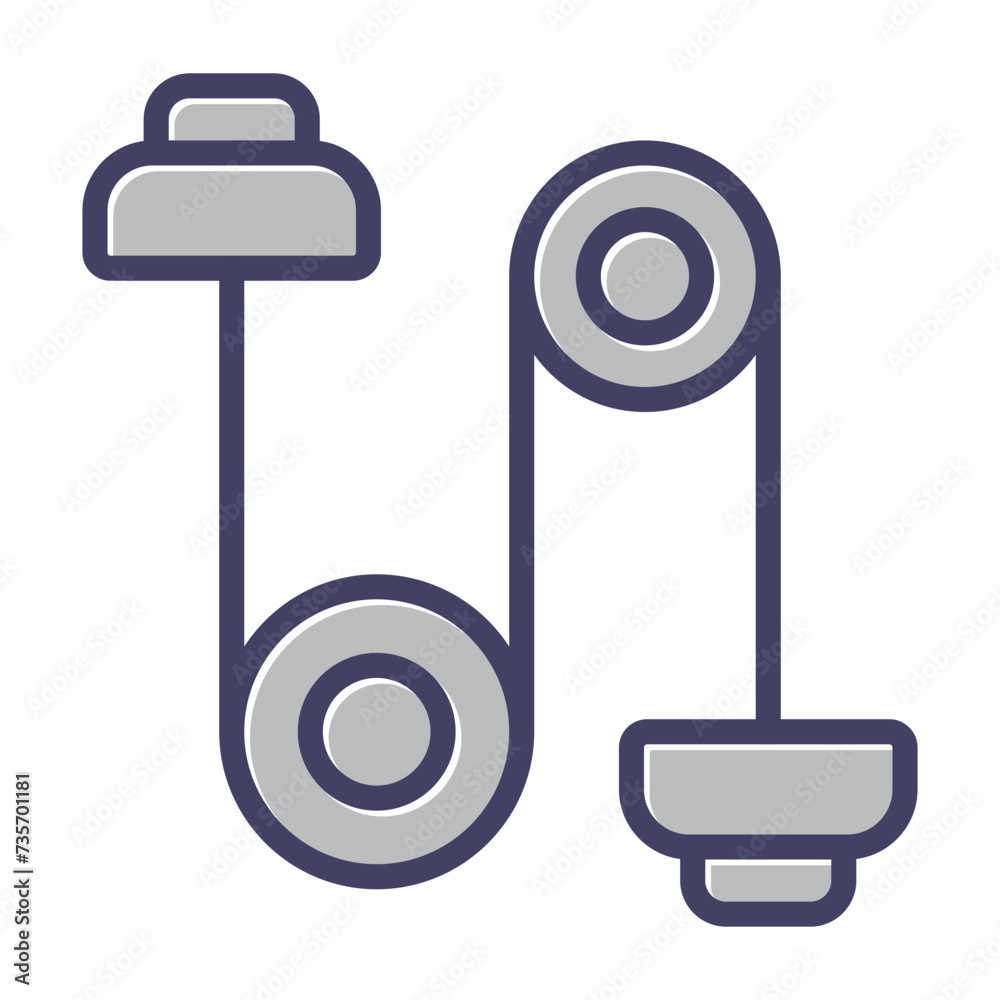 Wire Rope Pulley Vector Icon