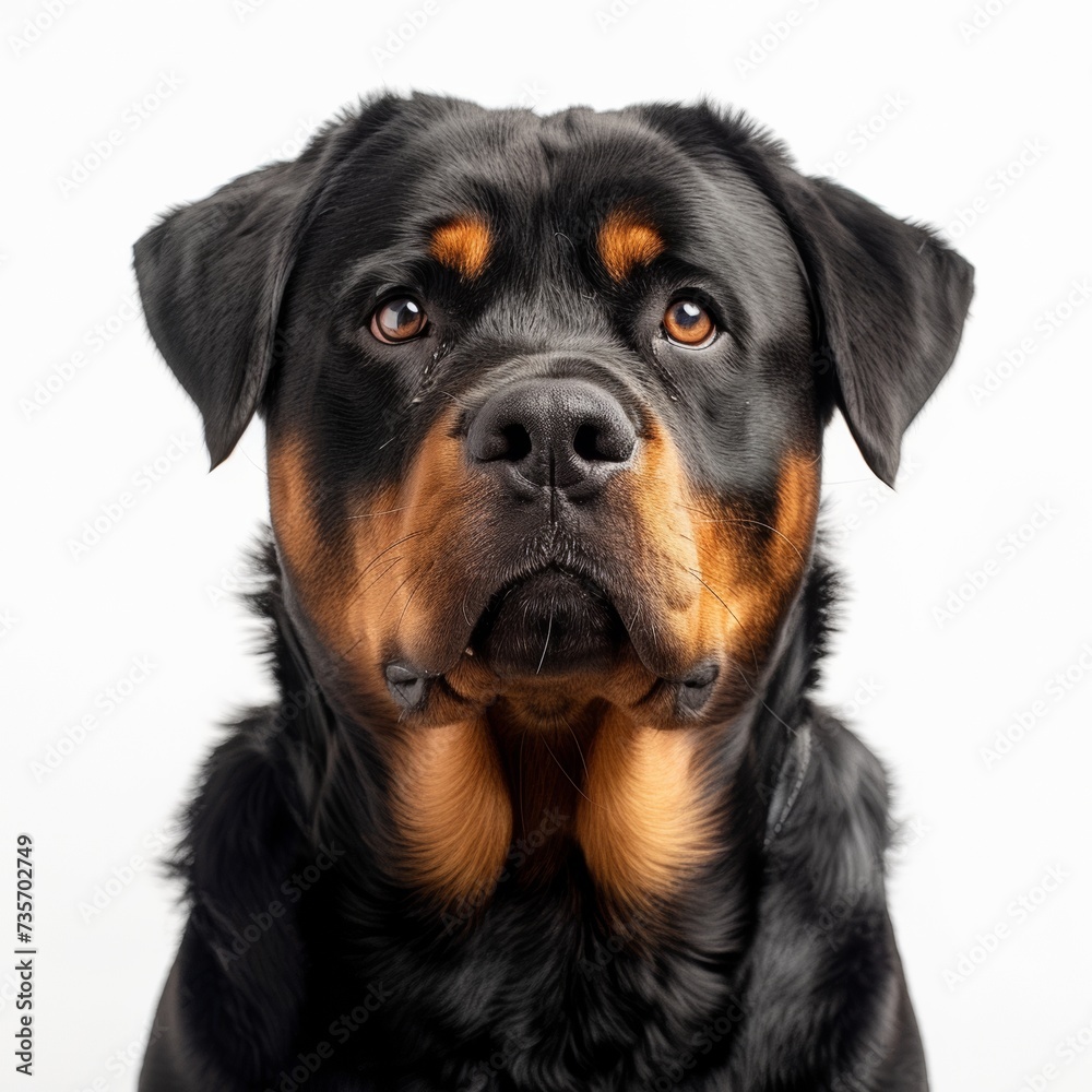rottweiler portrait dog isolated on white